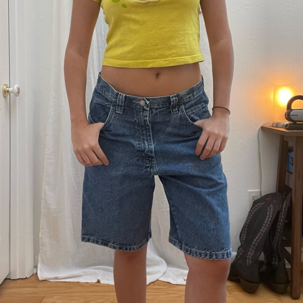Denim cargo shorts
